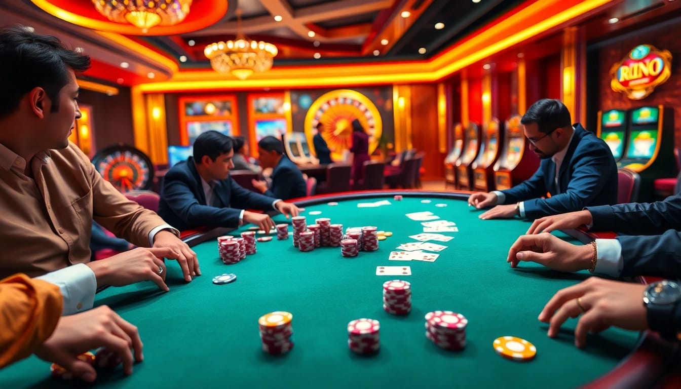 Experience the thrill at Nhà Cái RR88 with an exciting poker table setup, highlighting chips and cards.