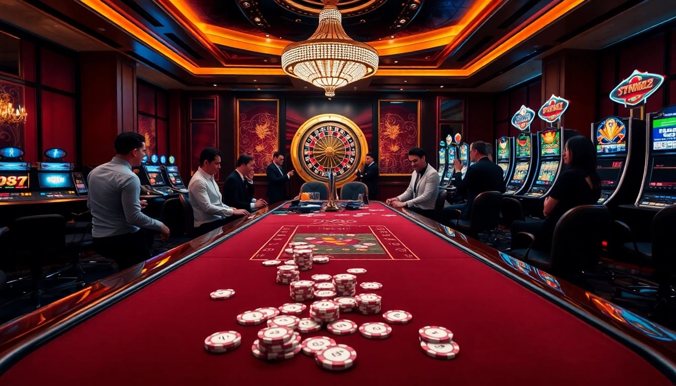Engage in thrilling poker games at TK88 Casino amidst luxurious surroundings and professional dealers.