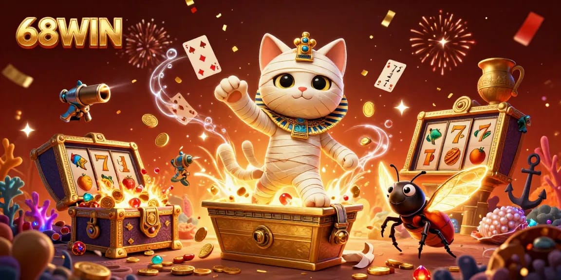 Engage with 68WIN's vibrant casino adventure featuring dynamic characters and gold-rich games.