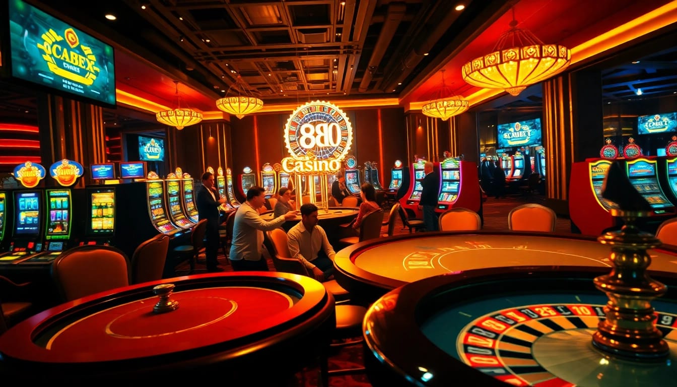 A thrilling casino scene featuring players at https://888vi.codes/ poker table and roulette wheel, reflecting excitement and luxury.