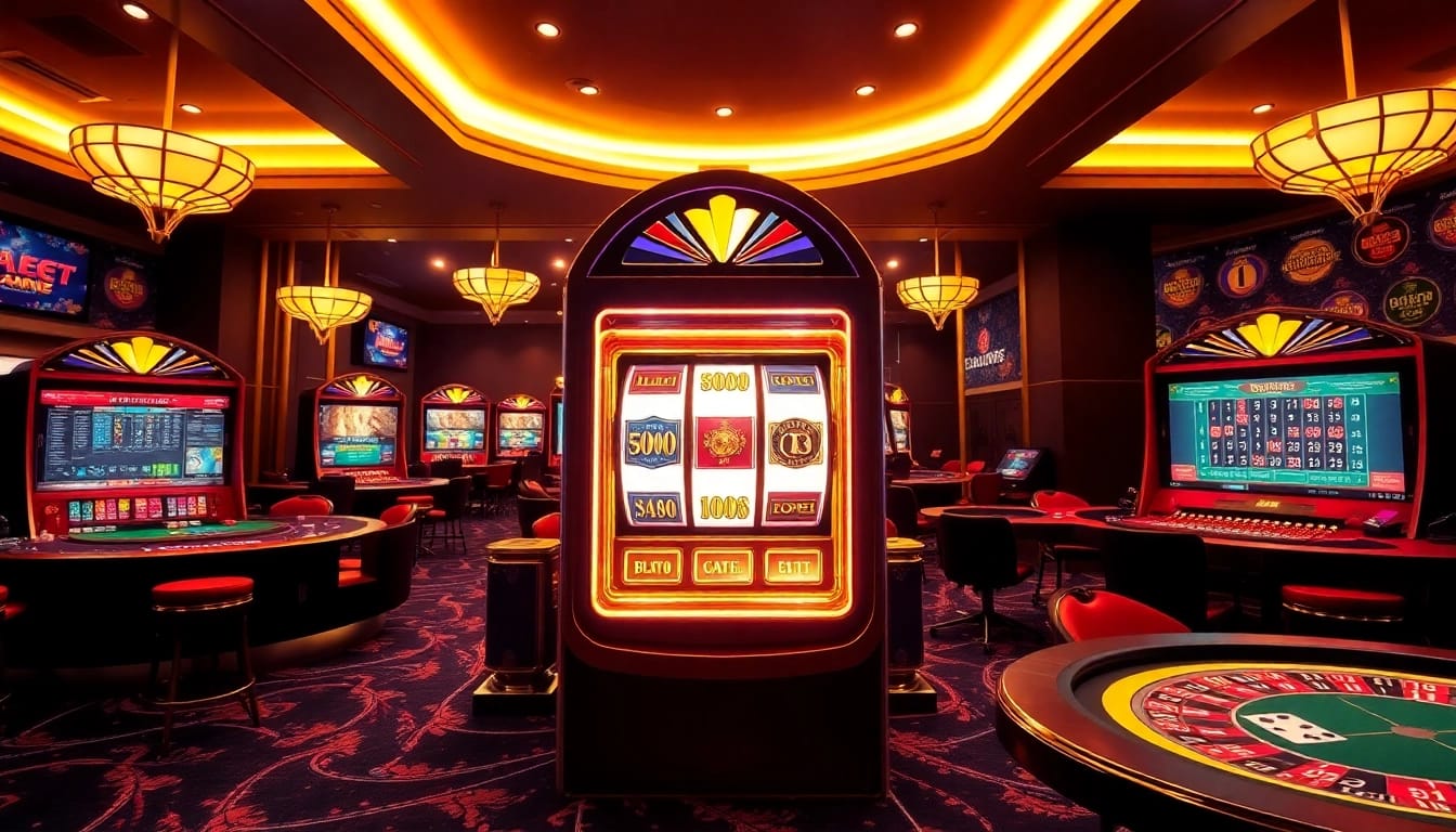 Experience thrilling gameplay at thabet.com with dynamic casino visuals and vibrant slot machines.
