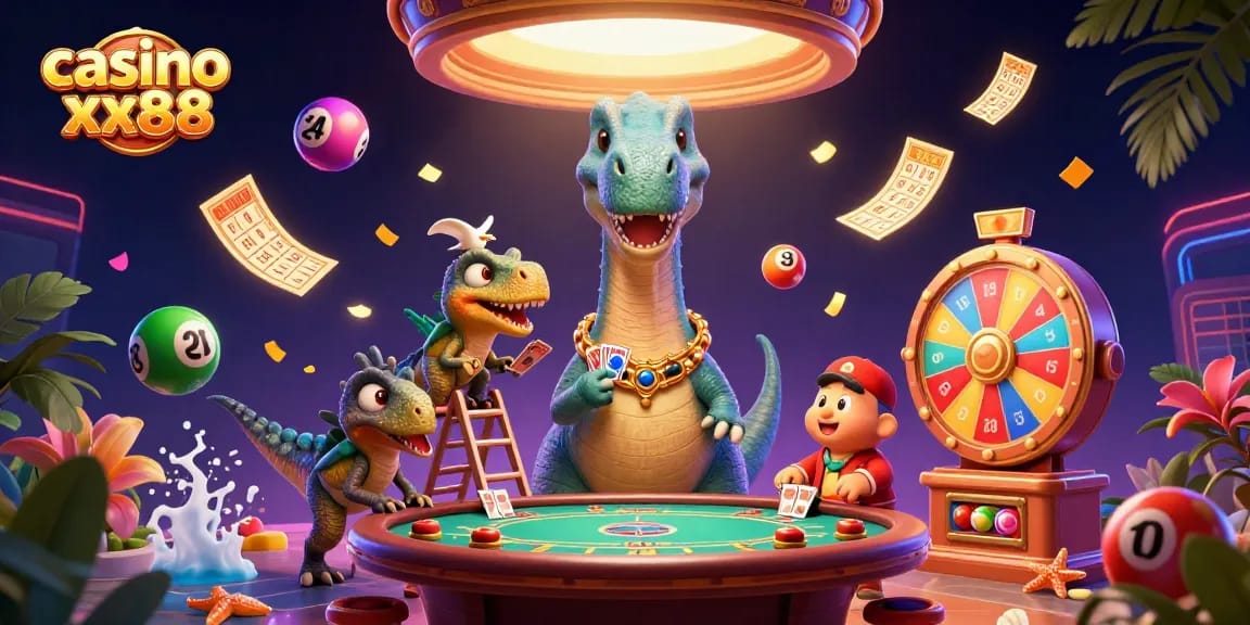 Experience the excitement of casino xx88 with vibrant characters and dynamic gameplay elements.