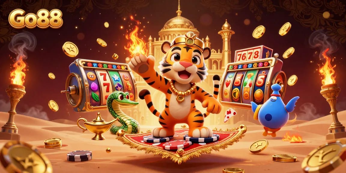 Play thrilling Go88 slots and enjoy an adventure with magical characters in this vibrant scene.