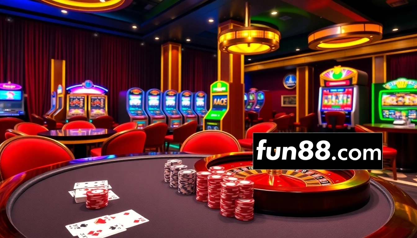 Experience thrilling casino action at fun88.com with vibrant tables and exciting gaming elements.