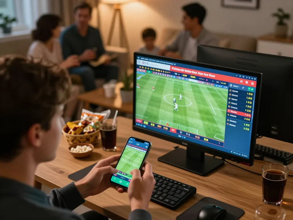 Engaged user placing bets on sports events at tylekeonhacai88 with live odds visible, enhancing the thrill of gambling.