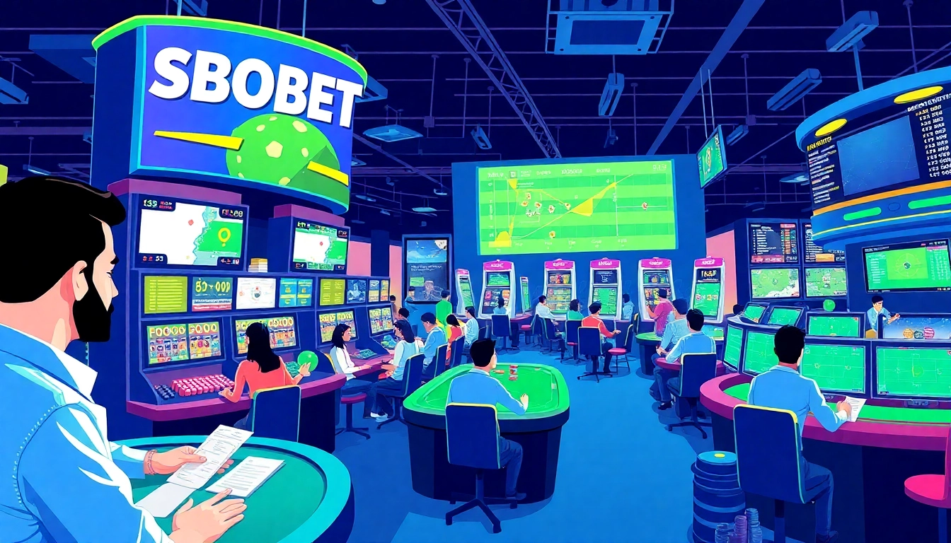 SBOBET.dance showcases an exciting online gambling atmosphere with players enjoying various games.