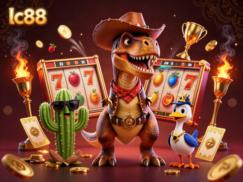 Experience thrilling gameplay in a vibrant lc88 casino world with dynamic slot reels and lively characters.