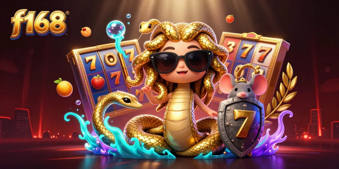 Experience the vibrant world of f168 with exciting slot games and golden rewards in a lively casino scene.