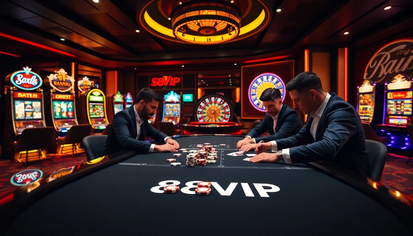 Players strategize at a poker table during an exciting game at 68VIP casino.
