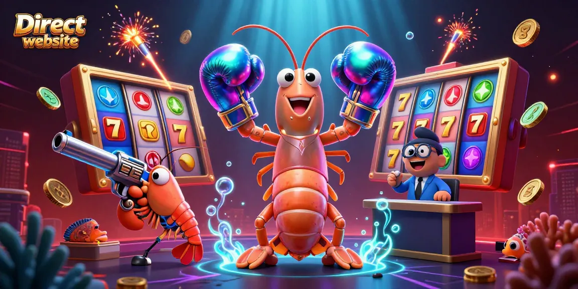 Engage with thrilling games on Direct website, featuring a vibrant casino scene with Mantis Shrimp and Pistol Shrimp.