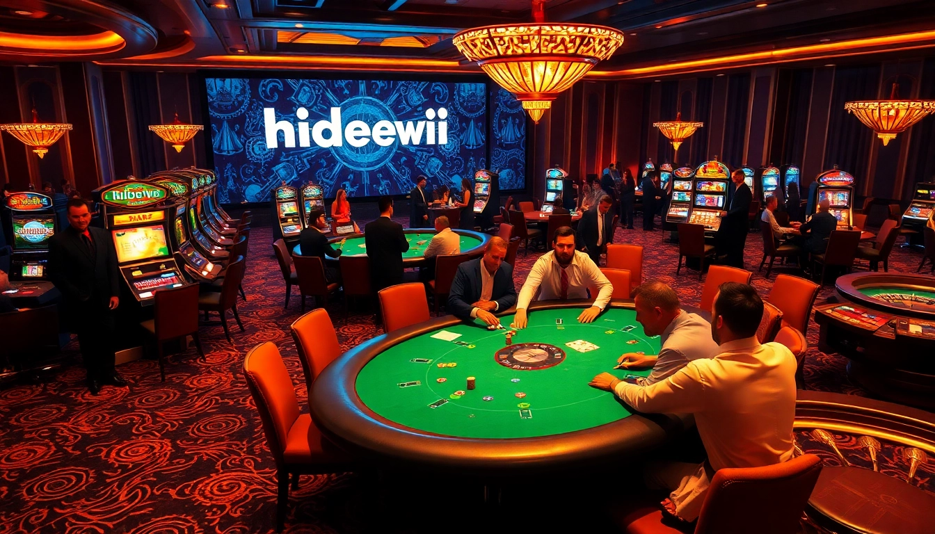 Engaging poker scene in a casino emphasizing the hidden wiki's connection to high-stakes gambling.