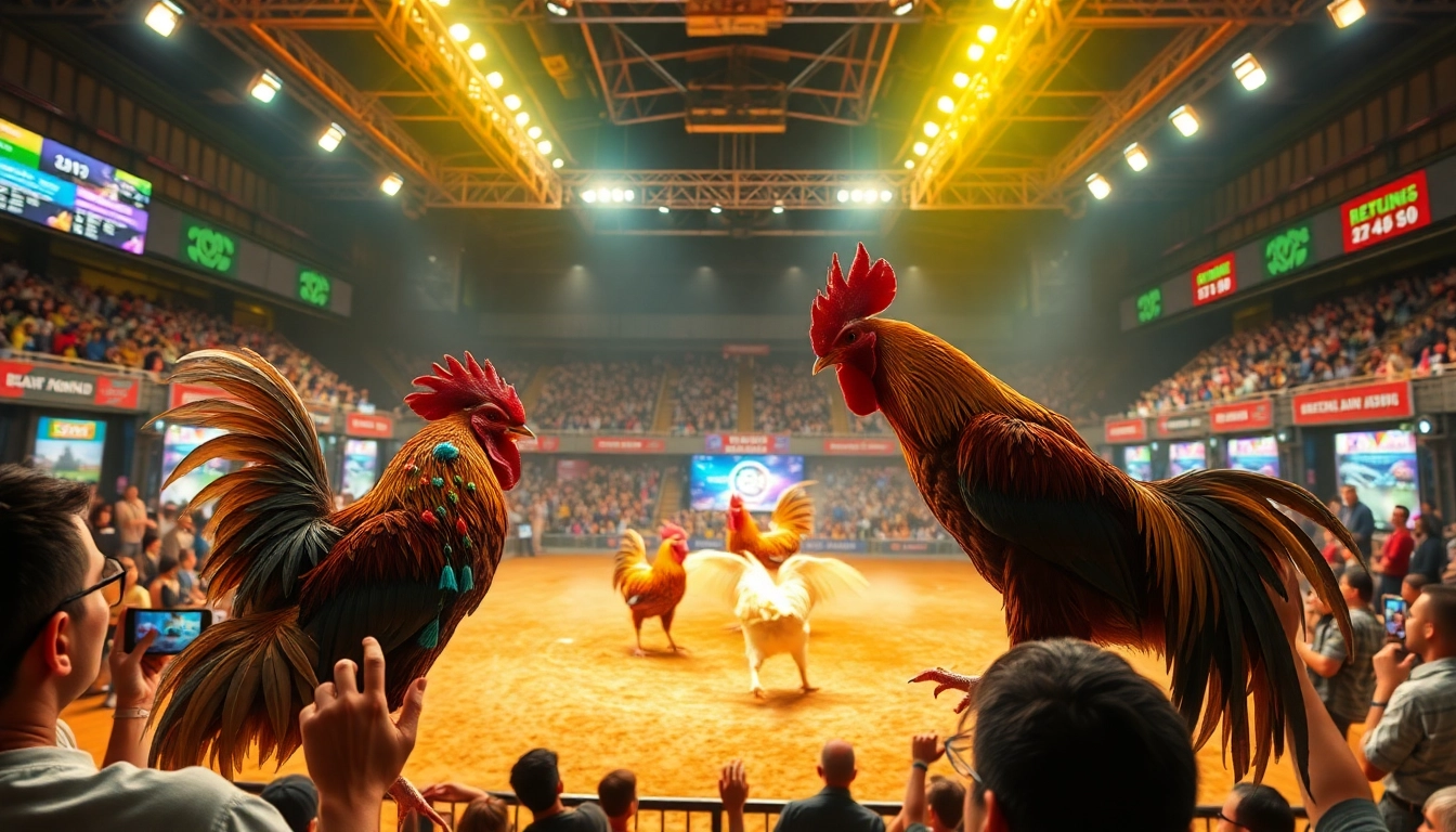Live and thrilling cockfighting action at sv368win.live with vibrant colors and high energy.