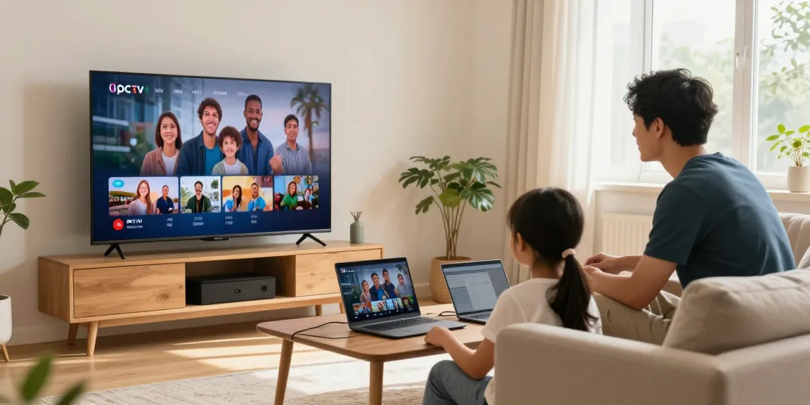 UK IPTV Panel from a trusted local provider setting up a family-friendly streaming service, showcasing a professional technician in action.