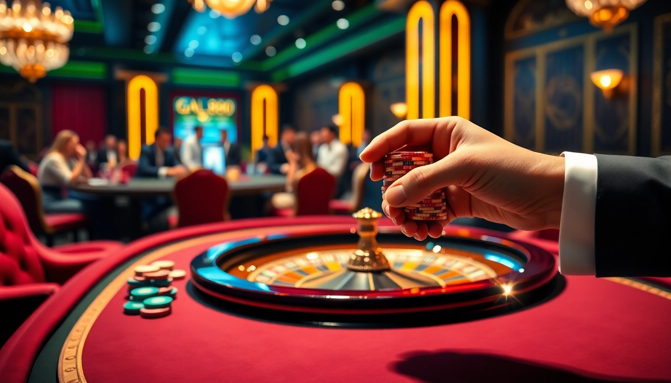 Experience the thrill of GA888 with a luxurious casino scene full of excitement and high-stakes betting.
