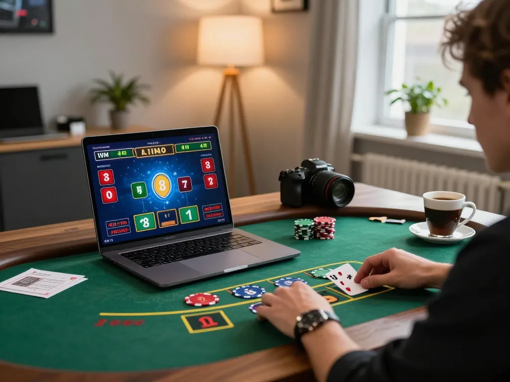 Người chơi Go88 tham gia trò chơi blackjack trực tiếp trên một chiếc máy tính xách tay hiện đại, thể hiện sự đa dạng trong trò chơi trực tuyến.
