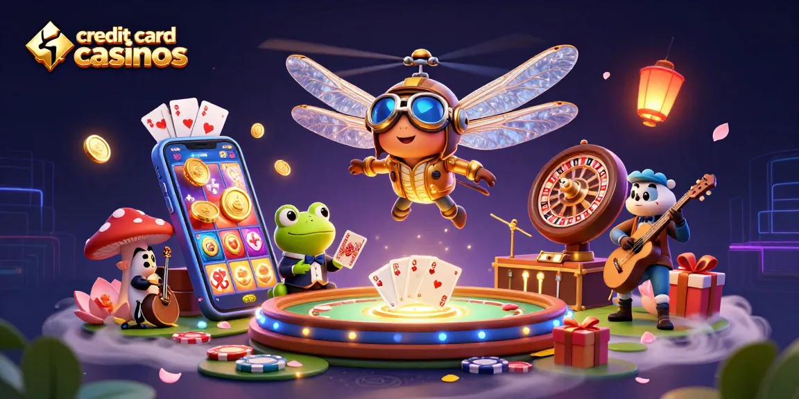 Win big with credit card casinos featuring dynamic gaming action in a vibrant casino scene