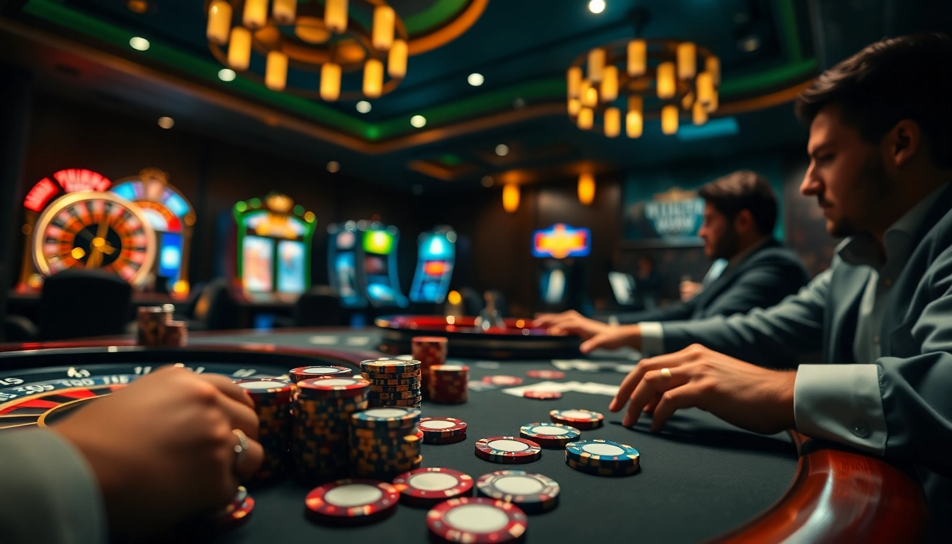 Experience high-stakes poker action at HU88 casino with luxurious chips and cards.