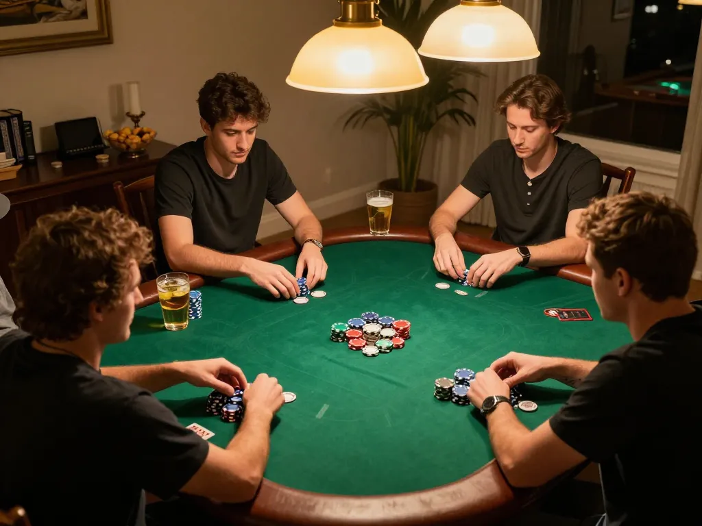 Players enjoying a lively poker night at home focused on strategy and competition at 79win.