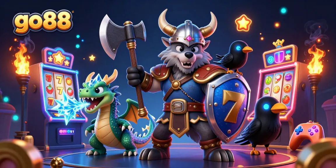Experience thrilling action with go 88 as the Viking wolf warrior conquers dazzling slot machines