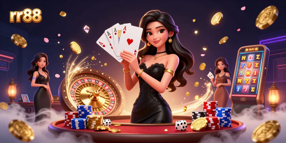 Experience thrilling gameplay at rr88 with a stunning Asian dealer showcasing high-stakes poker action.