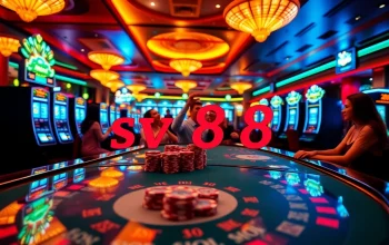 Experience the thrill of gaming at sv 88 with exciting ambiance and vibrant casino visuals.