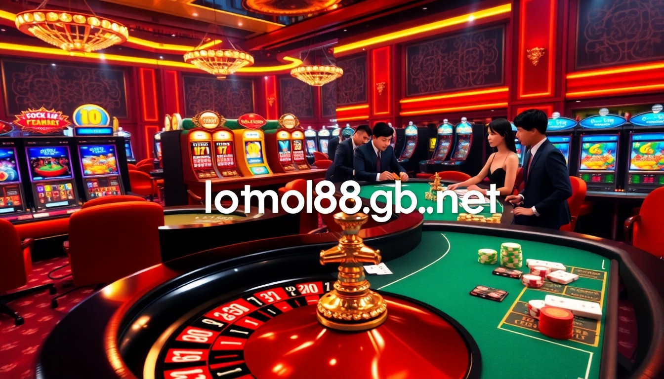 Exciting gambling moment at loto188.gb.net with poker chips and roulette wheel.