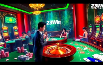 Experience the excitement of gambling at nhà cái 23Win with engaging casino tables and vibrant visuals.