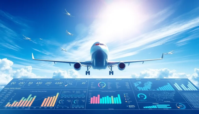 Futuristic aviation landscape featuring modern aircraft and digital dashboards on https://rr9935.com/