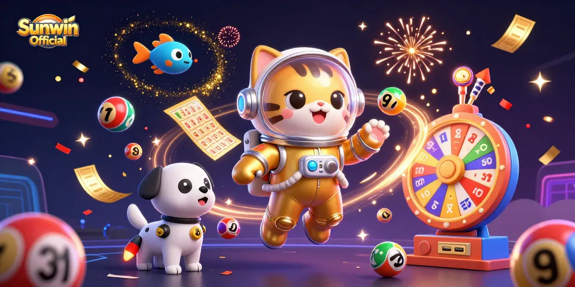 Experience exciting gameplay with Sunwin Official as a cat astronaut navigates a vibrant casino universe.